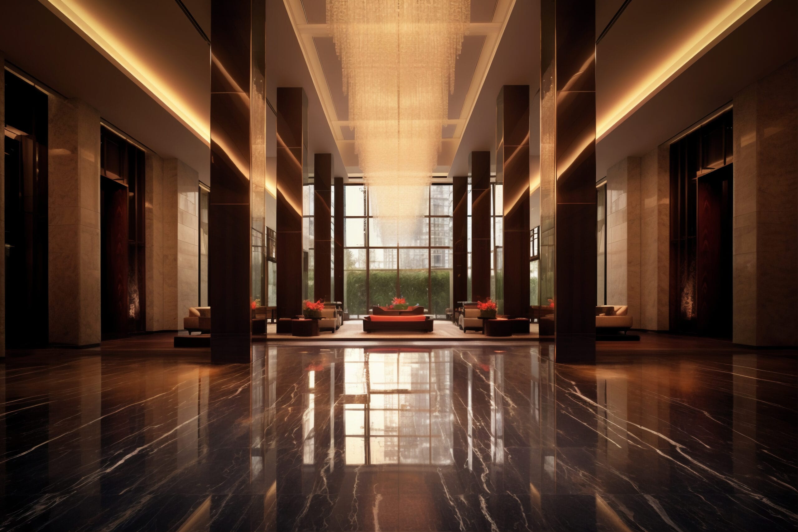 Luxury hotel lobby